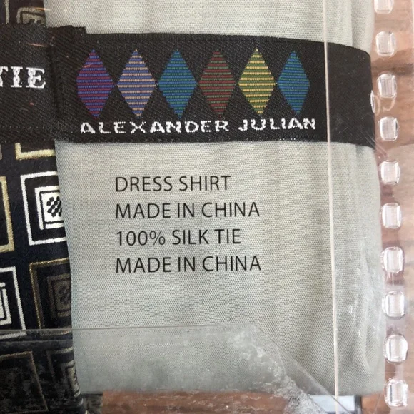 Alexander Julian Colours Dress Shirt & Silk Tie - Picture 7 of 15